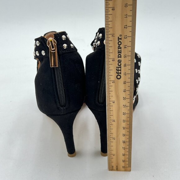 XYD Women Open Toe Sandals Ankle Wrap Back Zipper Mid Kitten Heels Cutout Strapp - Picture 4 of 7